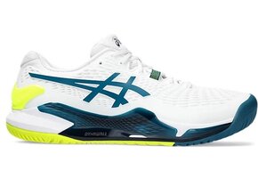 Asics Gel Resolution 9 Men's Tennis Shoe (White/Teal)