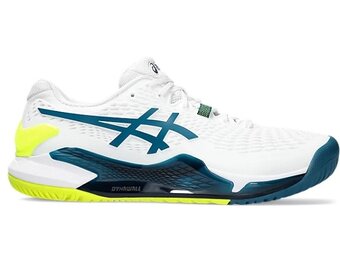 Asics Gel Resolution 9 Men's Tennis Shoe (White/Teal)