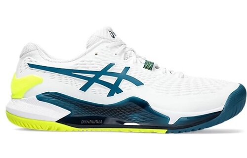 Asics Gel Resolution 9 Men's Tennis Shoe (White/Teal)