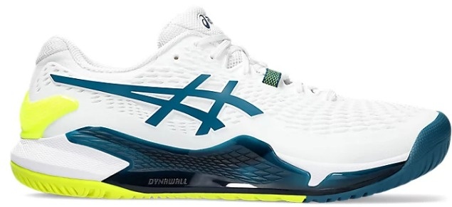 Asics Gel Resolution 9 Men's Tennis Shoe (White/Teal)