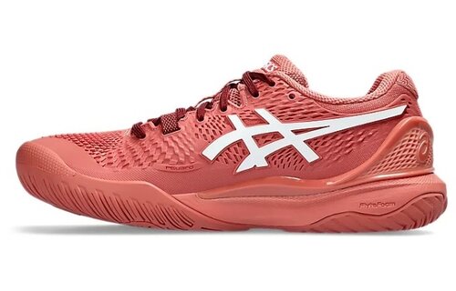 Asics Gel Resolution 9 Women's Clay Tennis Shoe (Light Garnet/White)