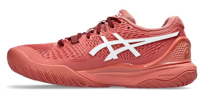 Asics Gel Resolution 9 Women's Clay Tennis Shoe (Light Garnet/White)