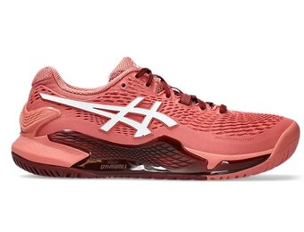 Asics Gel Resolution 9 Women's Clay Tennis Shoe (Light Garnet/White)