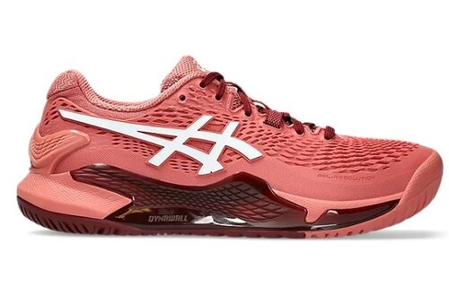 Asics Gel Resolution 9 Women's Clay Tennis Shoe (Light Garnet/White)