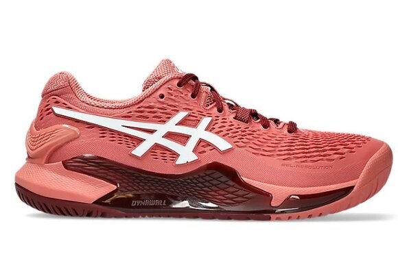 Asics Gel Resolution 9 Women's Clay Tennis Shoe (Light Garnet/White)