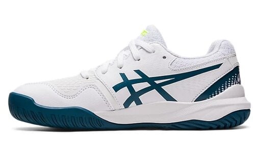 Asics Gel Resolution 9 GS Junior Tennis Shoe (White/Restful Teal)