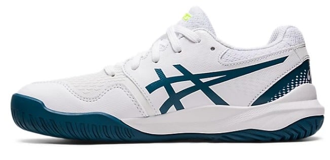 Asics Gel Resolution 9 GS Junior Tennis Shoe (White/Restful Teal)