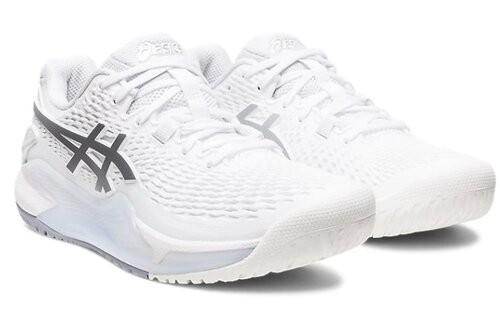 Asics Gel Resolution 9 Women's Tennis Shoe (White/Pure Silver)