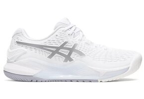 Asics Gel Resolution 9 Women's Tennis Shoe (White/Pure Silver)