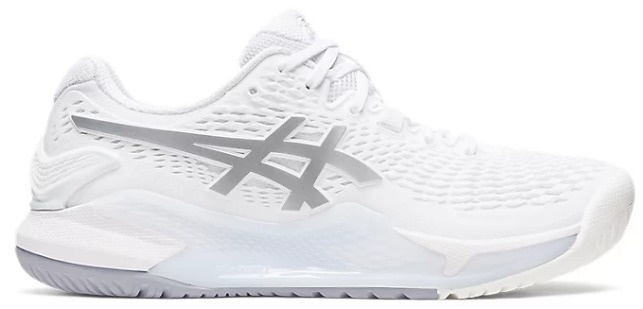Asics Gel Resolution 9 Women's Tennis Shoe (White/Pure Silver)