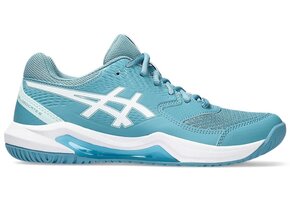 Asics Gel Dedicate 8 Women's Tennis Shoe (Gris Blue/White)