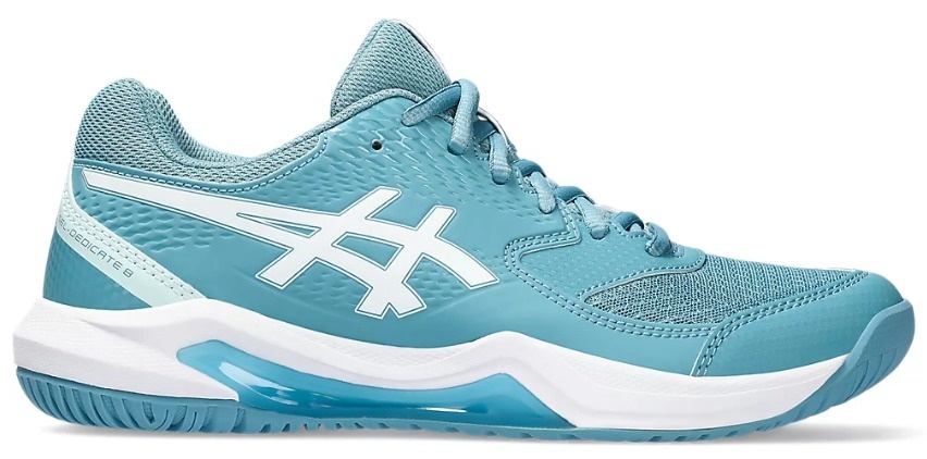 Asics Gel Dedicate 8 Women's Tennis Shoe (Gris Blue/White)