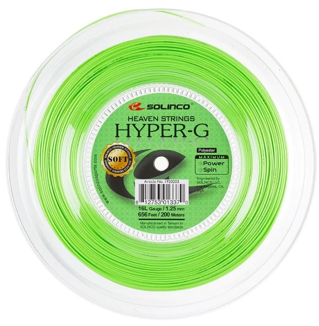 Solinco Hyper-G Soft 16L/1.25 Tennis String Reel (Green)