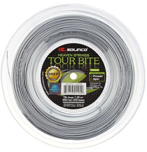 Solinco Tour Bite Soft 16L/1.25 Tennis String Reel (Silver)
