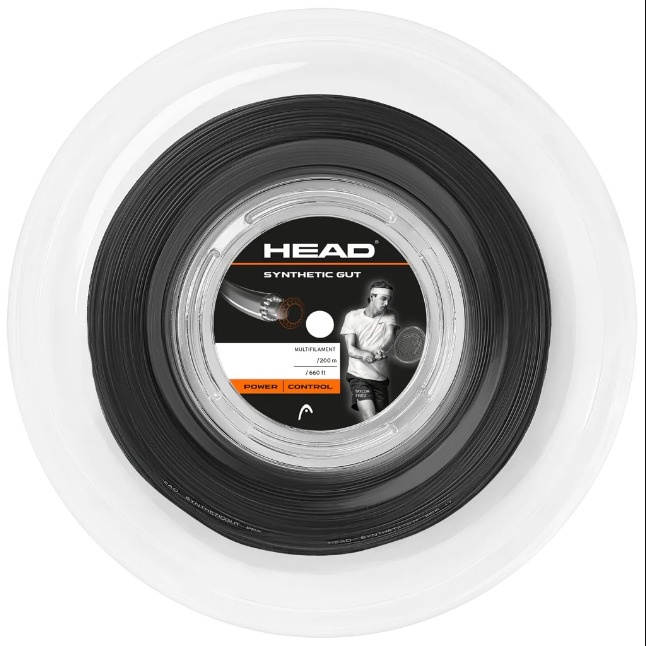 Head Synthetic Gut 17/1.25 Tennis String Reel (Black)