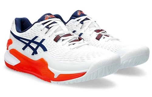 Asics Gel Resolution 9 Men's Tennis Shoe (White/Blue Expanse)