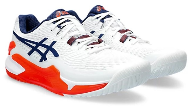 Asics Gel Resolution 9 Men's Tennis Shoe (White/Blue Expanse)