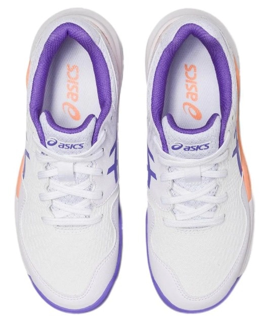 Asics Gel Resolution 9 GS Junior Tennis Shoe (White/Amethyst)