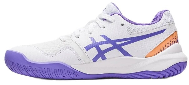 Asics Gel Resolution 9 GS Junior Tennis Shoe (White/Amethyst)