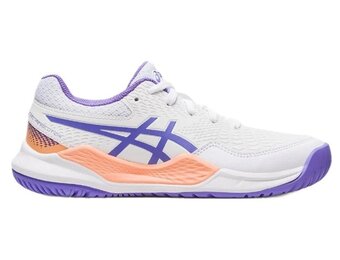 Asics Gel Resolution 9 GS Junior Tennis Shoe (White/Amethyst)