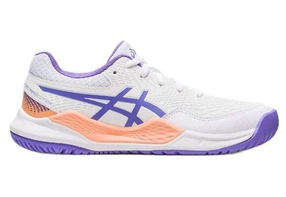 Asics Gel Resolution 9 GS Junior Tennis Shoe (White/Amethyst)