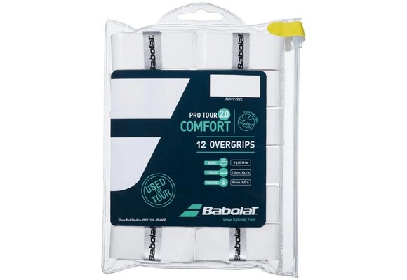 Babolat Pro Tour 2.0 Overgrip 12 Pack (White)