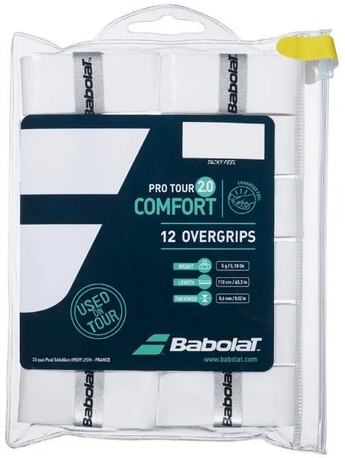 Babolat Pro Tour 2.0 Overgrip 12 Pack (White)