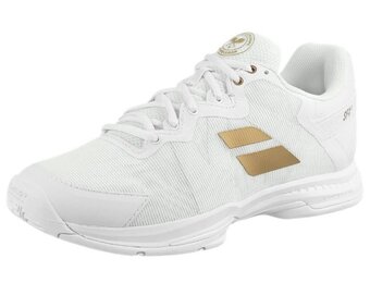Babolat SFX3 AC Wimbledon Women's Tennis Shoes (White/Gold)