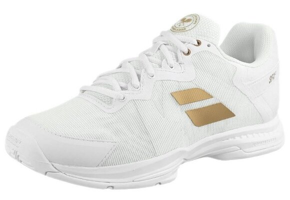 Babolat SFX3 AC Wimbledon Women's Tennis Shoes (White/Gold)