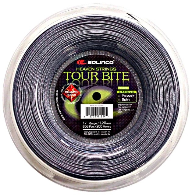 Solinco Tour Bite Diamond Rough 17/1.20 Tennis String Reel (Gray)