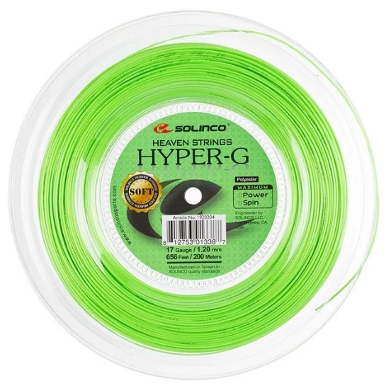 Solinco Hyper-G Soft 17/1.20 Tennis String Reel (Green)