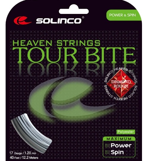 Solinco Tour Bite Diamond Rough 17/1.20 Tennis String (Silver)