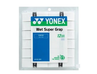 Yonex Wet Super Grap Overgrip 12 Pack (White)
