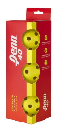 Penn 40 Outdoor Pickleball 3pcs (Yellow)