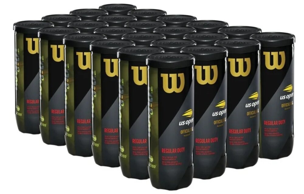 Wilson US Open Regular Duty Tennis Balls - Case (24 Cans)