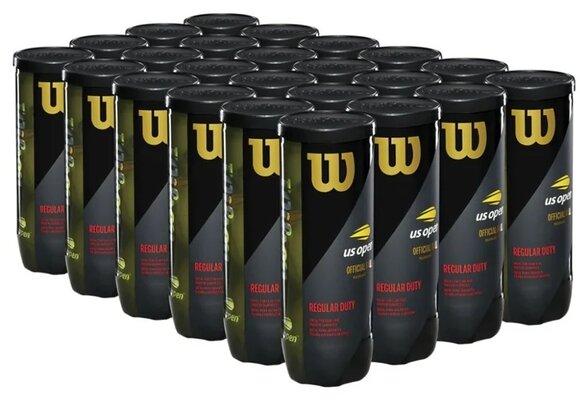 Wilson US Open Regular Duty Tennis Balls - Case (24 Cans)