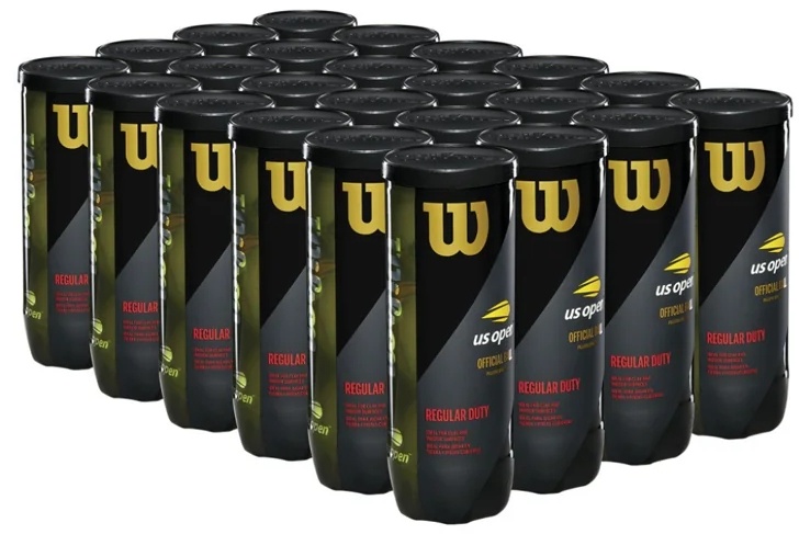 Wilson US Open Regular Duty Tennis Balls - Case (24 Cans)
