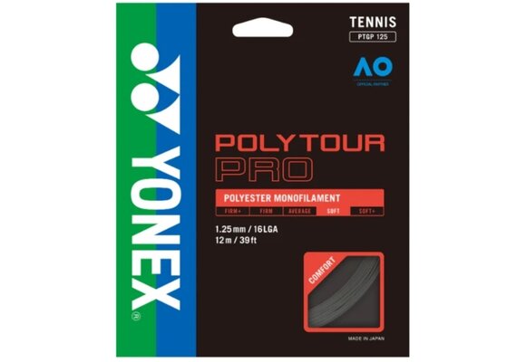 Yonex Poly Tour Pro 16L/1.25 Tennis String (Graphite)