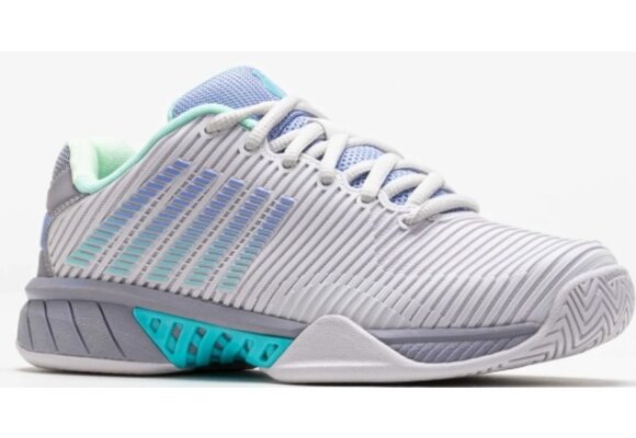 K-Swiss Hypercourt Express 2 Women's Tennis Shoe (Cloud/Gray/Purple)