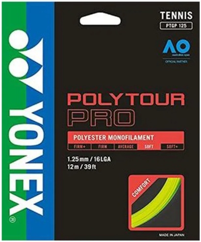 Yonex Poly Tour Pro 16L/1.25 Tennis String (Yellow)