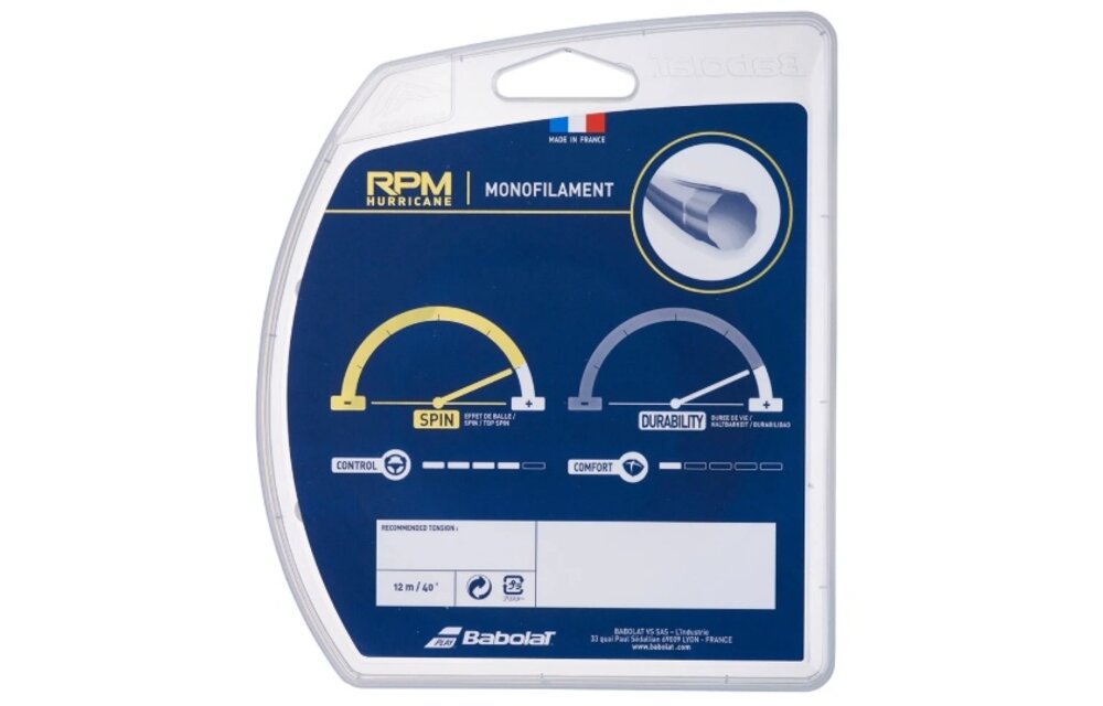 Babolat RPM Hurricane 17/1.25 Tennis String (Yellow)