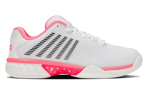 K-Swiss Hypercourt Express 2 Women's Tennis Shoe (White/Neon Pink/Black)