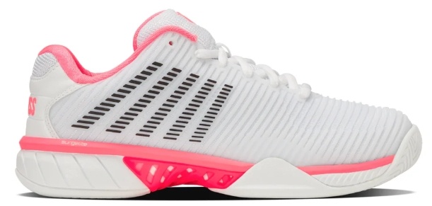 K-Swiss Hypercourt Express 2 Women's Tennis Shoe (White/Neon Pink/Black)