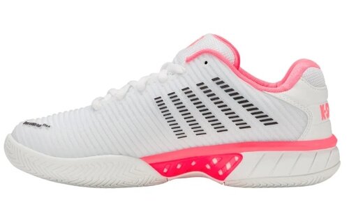 K-Swiss Hypercourt Express 2 Women's Tennis Shoe (White/Neon Pink/Black)