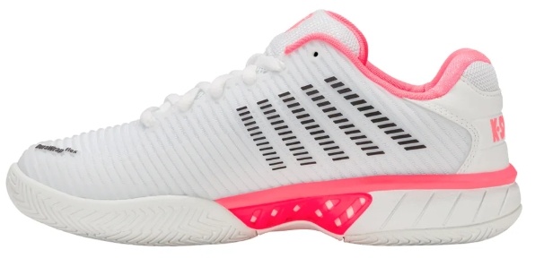 K-Swiss Hypercourt Express 2 Women's Tennis Shoe (White/Neon Pink/Black)