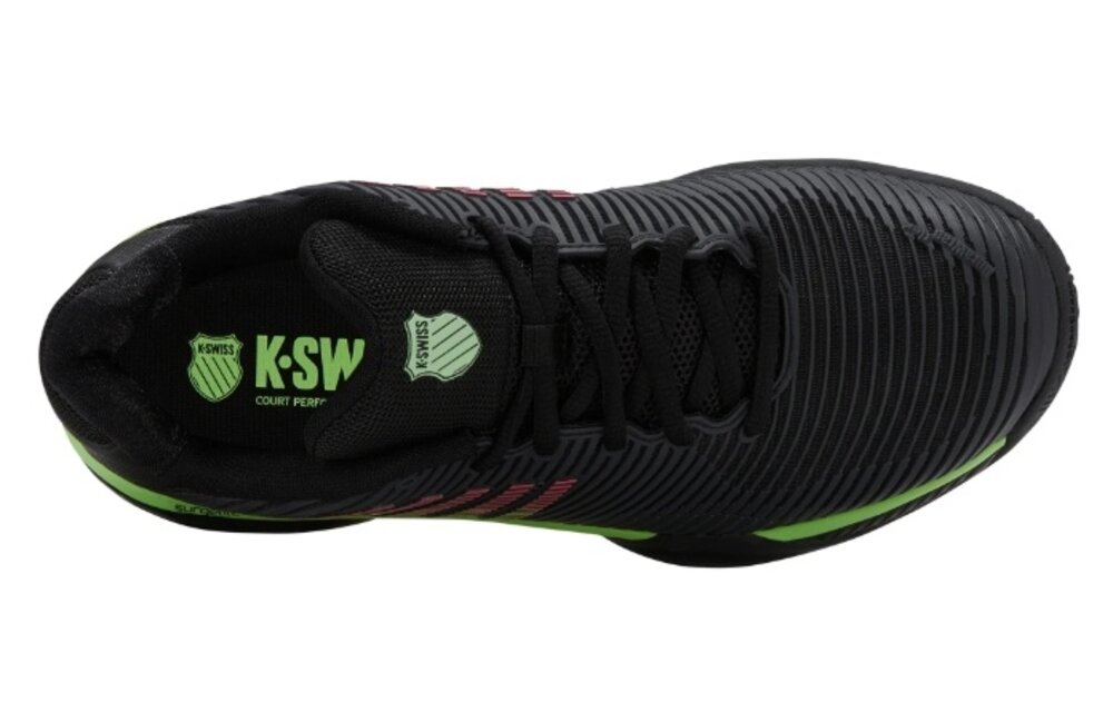 K-Swiss Hypercourt Express 2 Men's Tennis Shoe (Black/Soft Neon Green)