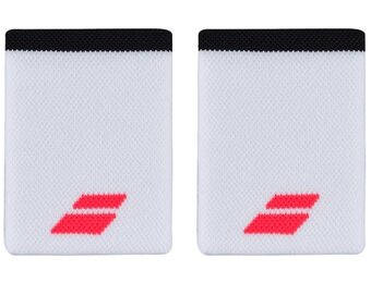 Babolat Logo Jumbo Wristband x2 (White/Strike Red)