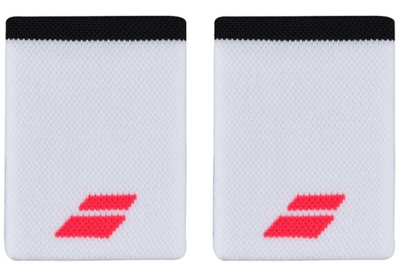 Babolat Logo Jumbo Wristband x2 (White/Strike Red)