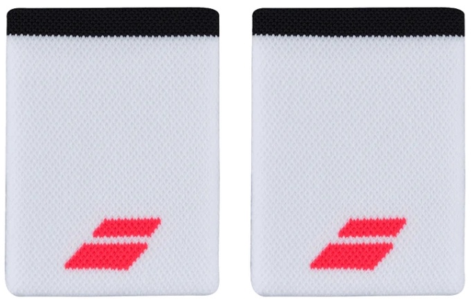 Babolat Logo Jumbo Wristband x2 (White/Strike Red)