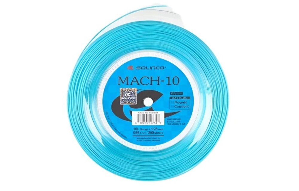 Solinco Mach-10 16L/1.25 Tennis String Reel (Blue)